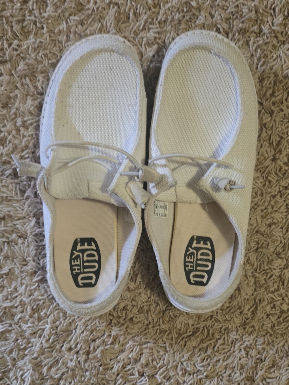 Hey Dude Kids White Slip-On Canvas Sneakers